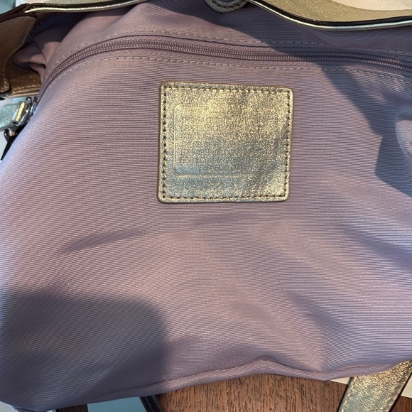 Coach F17219 Soho all leather/metallic shoulder bag ivory cream/gold 3 compart - Picture 17 of 17